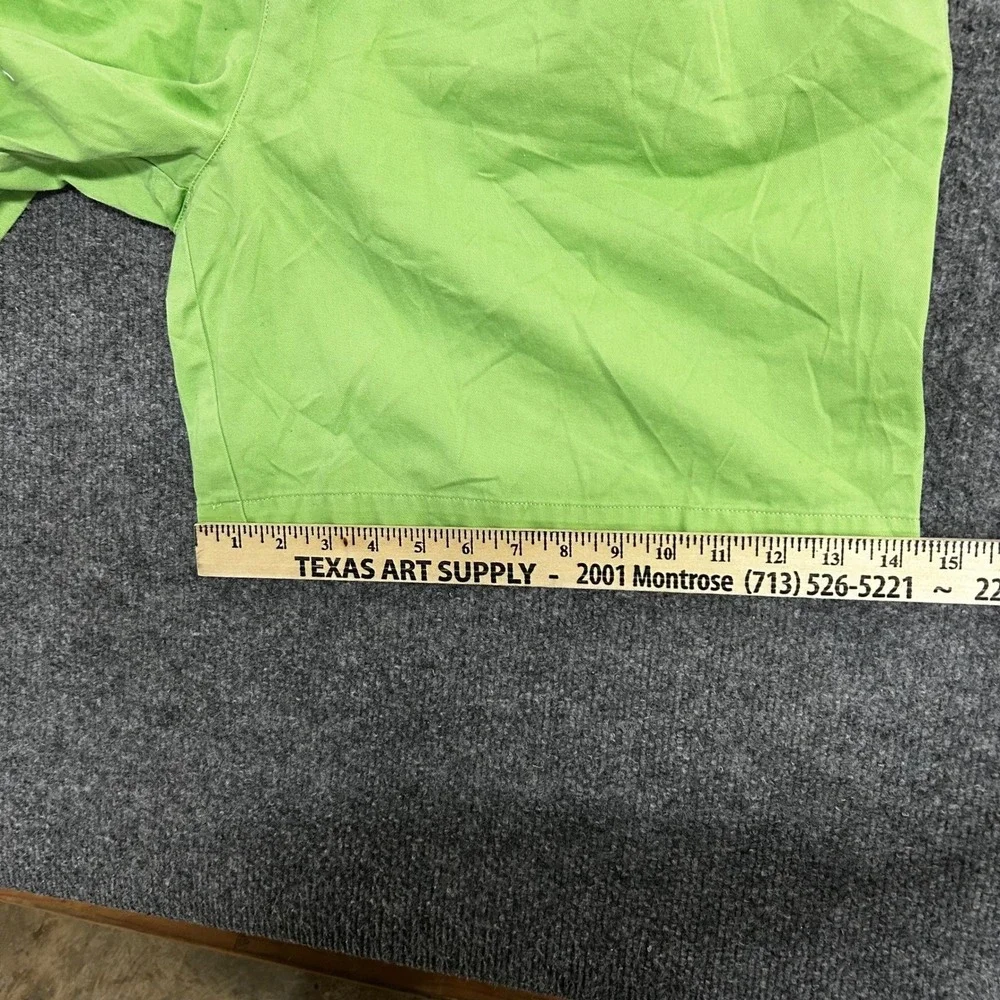 Club Classics Shorts Womens Size 14 Lime Green Pleated Cotton Casual High Waist
